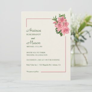 Invitación Boda de Hibiscus Pintado con encanto