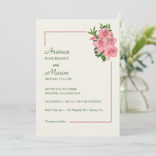 Invitación Boda de Hibiscus Pintado con encanto