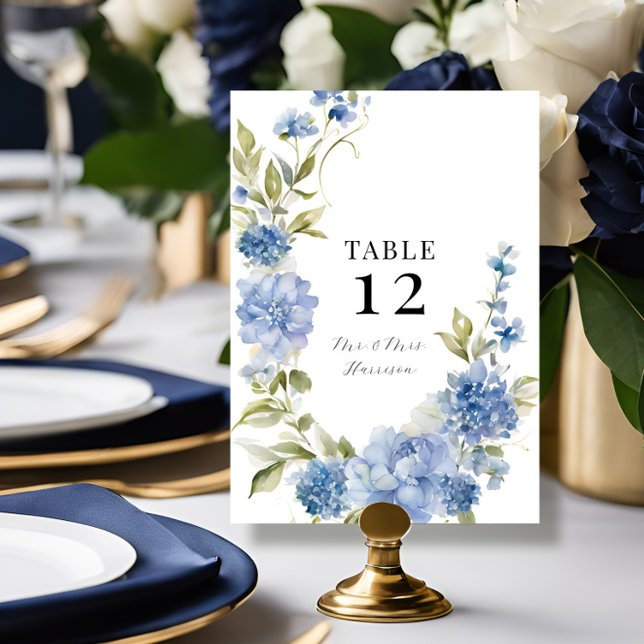 Invitación Boda de hidrangea azul floral de verano de primave (Subido por el creador)