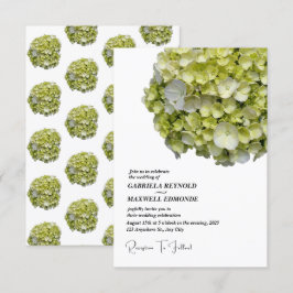 Invitación Boda de hidrangea verde natural clásica