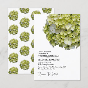 Invitación Boda de hidrangea verde natural clásica