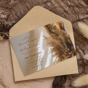 Invitación Boda de hierba de Pampas