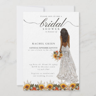 Invitación Boda de hierba de Pampas Gown Boho Bridal Shower