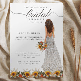 Invitación Boda de hierba de Pampas Gown Boho Bridal Shower