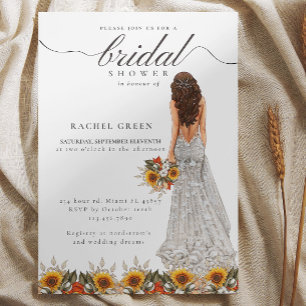 Invitación Boda de hierba de Pampas Gown Boho Bridal Shower
