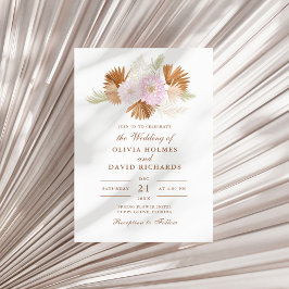 Invitación Boda de hierbas y flores Boho Terracotta Pampas