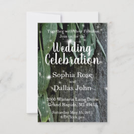 Invitación Boda de hierbas y madera de corral