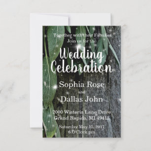 Invitación Boda de hierbas y madera de corral