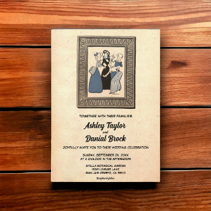 Invitación Boda de historietas rústicas antiguas retro