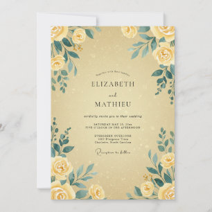 Invitación Boda de Hoja Amarilla a la Mantequilla