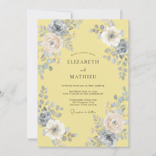 Invitación Boda de Hoja Amarilla Mantequilla a la Luz de la L