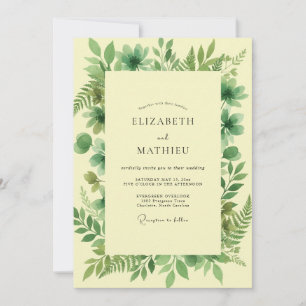 Invitación Boda de hoja amarillenta pálida
