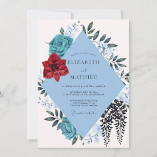 Invitación Boda de hoja carmesí de aciano