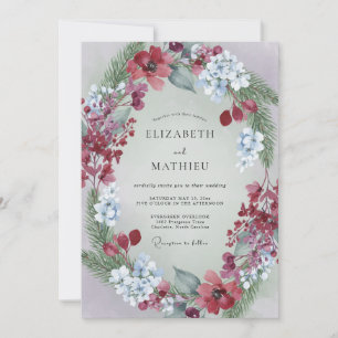 Invitación Boda de hoja de acero carmesí