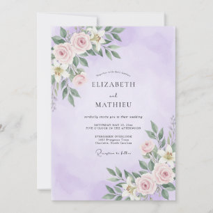 Invitación Boda de hoja de acuarela de orquídea