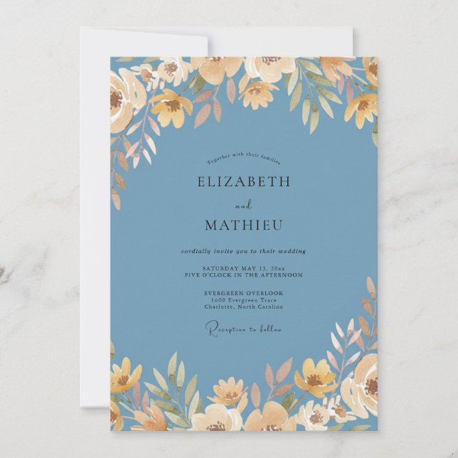 Invitación Boda de hoja de ámbar de acero (Anverso)