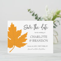 Boda de hoja de arce amarilla de otoño SaveThe Dat