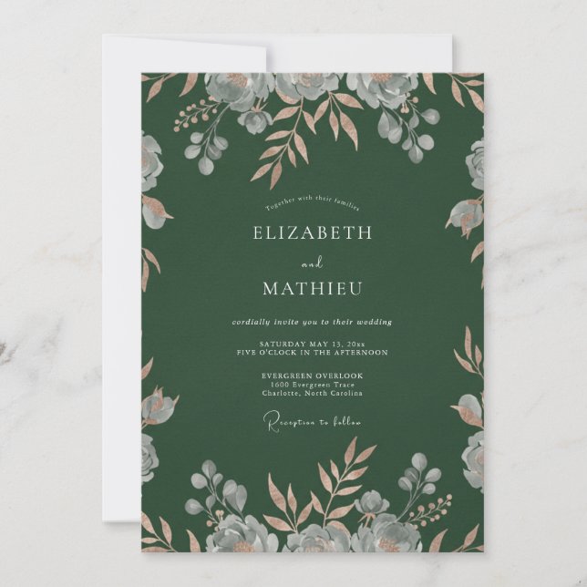 Invitación Boda de hoja de cazador (Anverso)