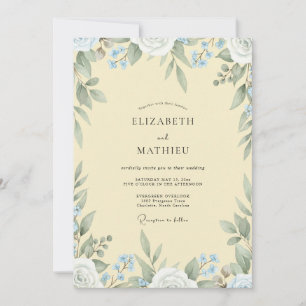 Invitación Boda de Hoja de Centaurea Mantequilla