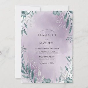Invitación Boda de hoja de espuma de lila