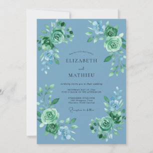 Invitación Boda de hoja de espuma de mar de aciano