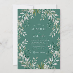 Invitación Boda de hoja de espuma de mar oscura