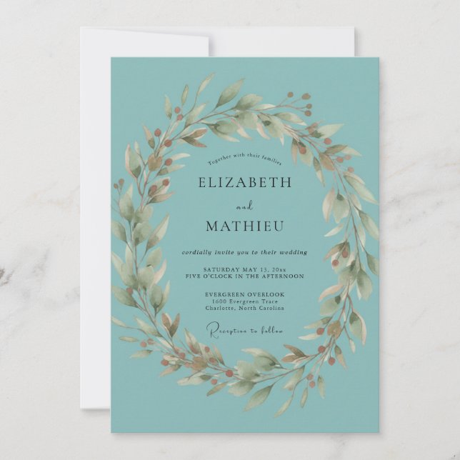 Invitación Boda de hoja de huevo de pato (Anverso)