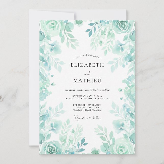 Invitación Boda de Hoja de Menta (Anverso)