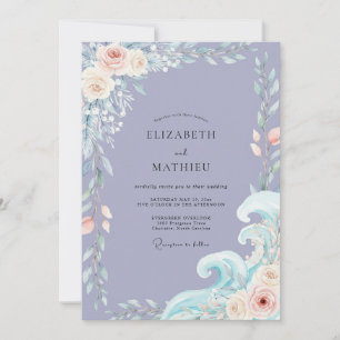 Invitación Boda de hoja de océano pervinca