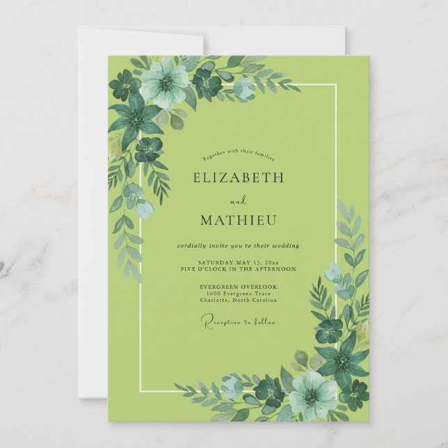 Invitación Boda de Hoja de Pera (Anverso)