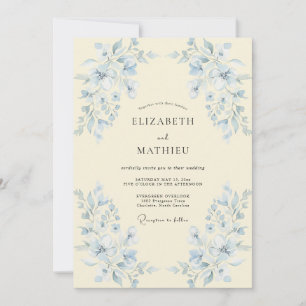 Invitación Boda de Hoja de Periwinkle Mantequilla
