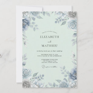 Invitación Boda de hoja de plata de acero