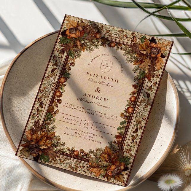 Invitación Boda de Hoja de Roble de Otoño (Subido por el creador)