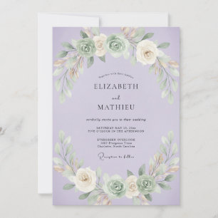 Invitación Boda de hoja de suculenta violeta