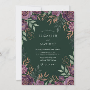 Invitación Boda de Hoja del Bosque de Amatista