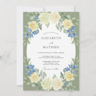 Invitación Boda de hoja mantecosa de aciano