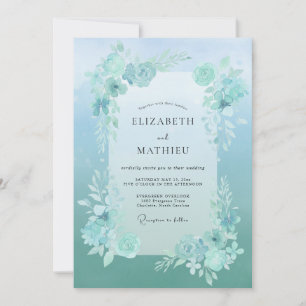 Invitación Boda de Hoja Pintada con Espuma de Mar
