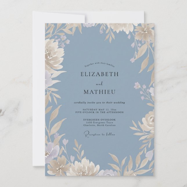 Invitación Boda de hoja pintada de acero (Anverso)