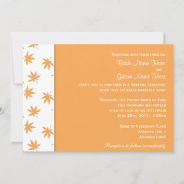 Invitación Boda de hojas amarillas gráficas decorativas de ot