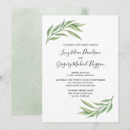 Invitación Boda de hojas botánicas acuáticas