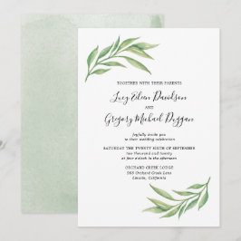 Invitación Boda de hojas botánicas acuáticas