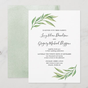 Invitación Boda de hojas botánicas acuáticas
