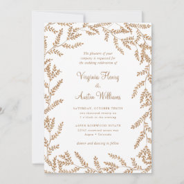 Invitación Boda de hojas de acuarela de otoño