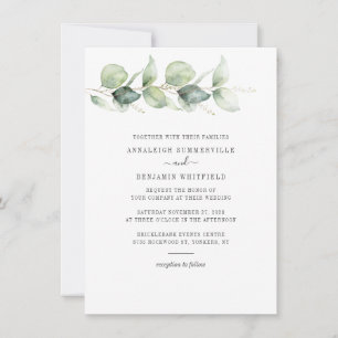 Invitación Boda de hojas de eucalipto botánico verde
