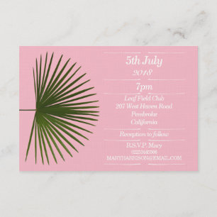 Invitación Boda de hojas de forro de palmas tropicales