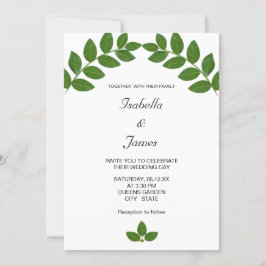 Invitación Boda de Hojas de Laurel Verdes