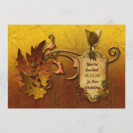 Invitación Boda de hojas de oro de otoño