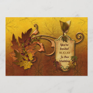 Invitación Boda de hojas de oro de otoño