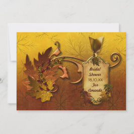 Invitación Boda de hojas de oro de otoño