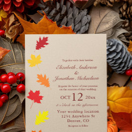 Invitación Boda de Hojas de Otoño
